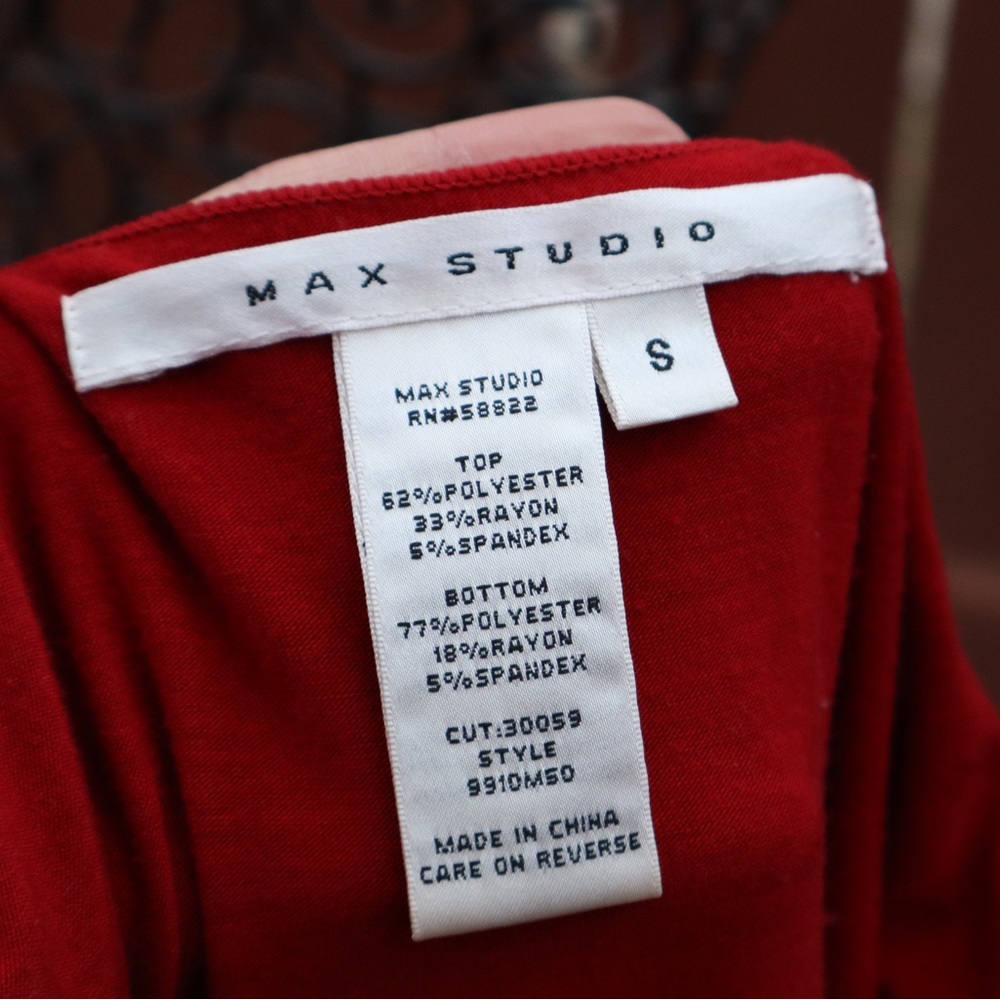 Max Studio Red Ruffled Tiered Body Con Dress - Picture 4 of 7